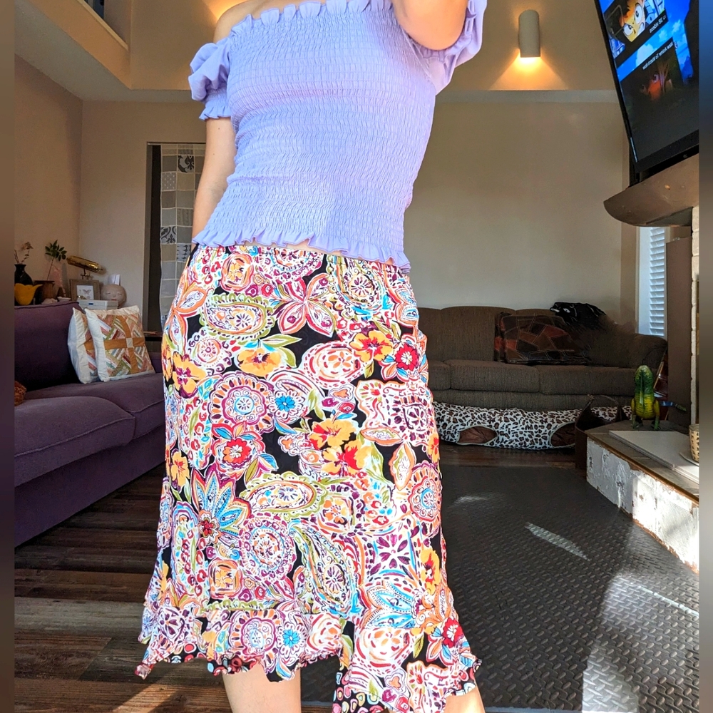 Reversible rayon skirt S